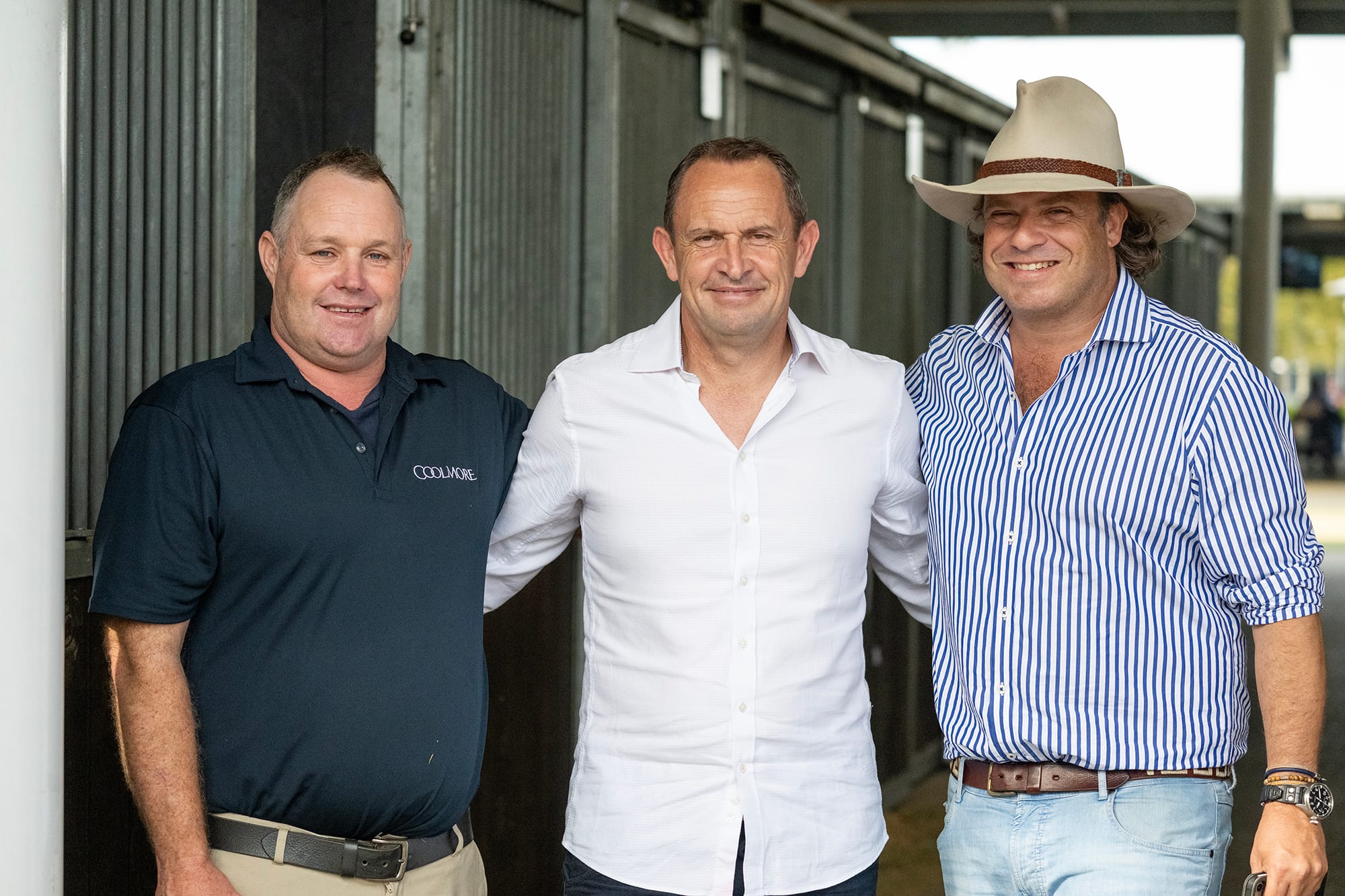 Paddy Sheehan with Chris Waller and Tom Magnier