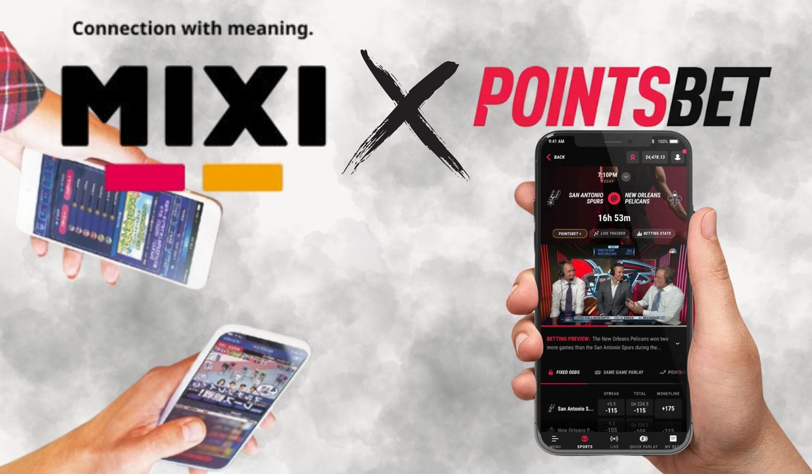 Pointsbet app interface showing betting options