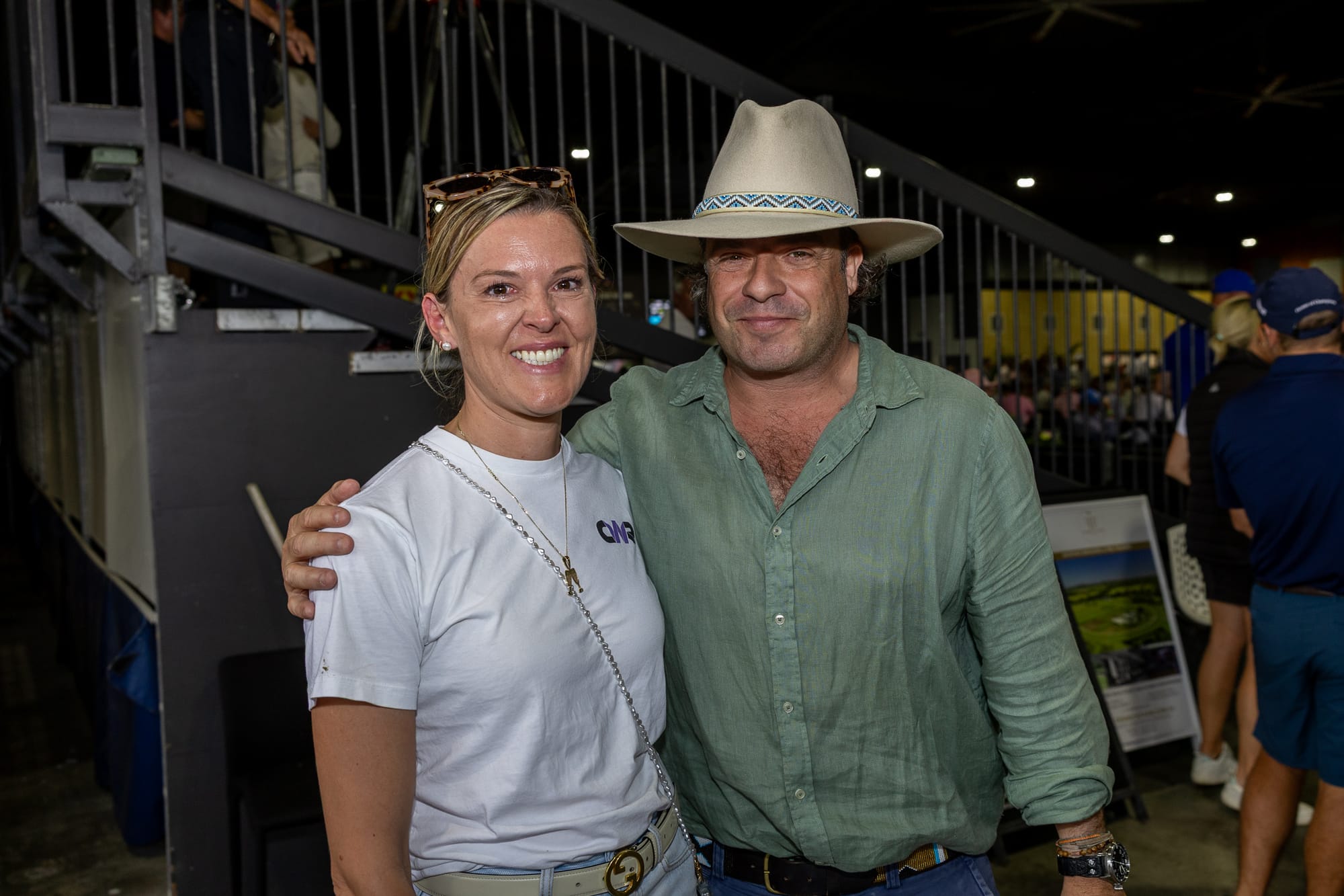 Chris Waller Racing's Sophie Baker with Coolmore's Tom Magnier.